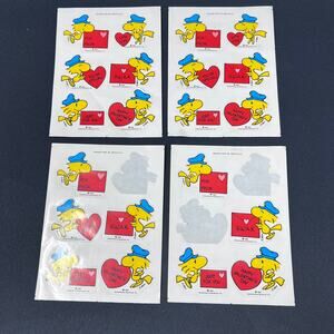 Hallmark‎ Snoopy Woodstock Valentine's Stickers Vintage 4 sheets partial Peanuts